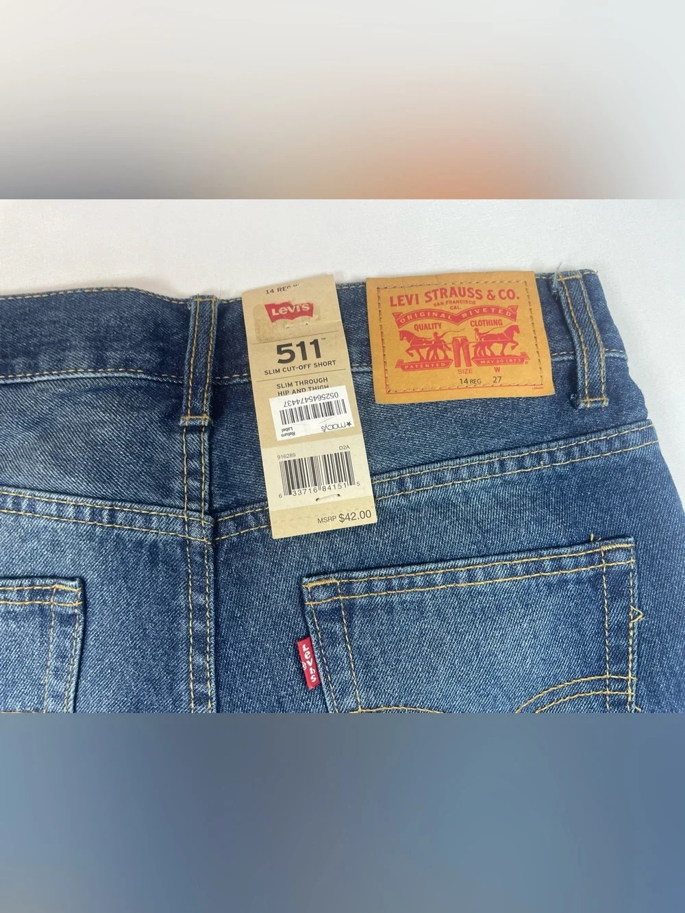 Levi's Dark Blue Denim Knee-Length Boys' Shorts
